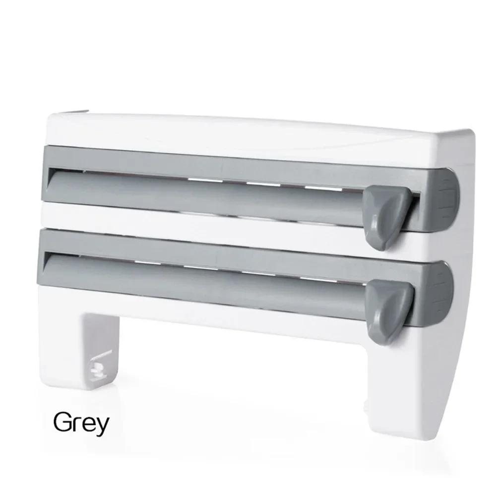 Wall Mounted Kitchen Tissue Holder Sauce Bottle Holder 4-in-1 Plastic Packaging Cutting Rack Storage Rack