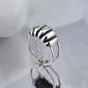 S925 Sterling Silver Retro Thai Blackened Ring - Hip Hop Aged, Exaggerated Style, Open-end for Women In European & American Fashion