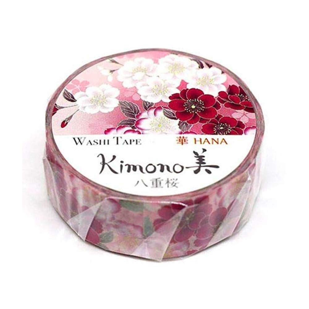 Kamiiso Sangyo Masking Tape Kimono Beauty Double Cherry Blossom 15 mm gr 1003