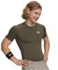 UA HG Armour Comp SS 1361518 390 Marine OD Green White S