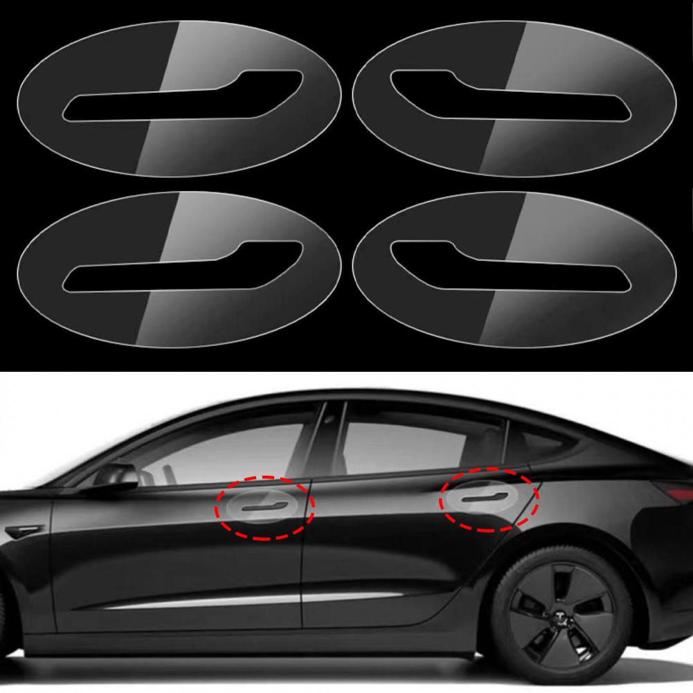 8Pcs/Set Car Door Handle Scratch Protector Inverted Door Handle Paint Protective TPU Film Clothing For Tesla Model 3 Model Y 2017-2025