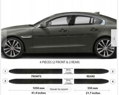 Jaguar XE 2014+ BLACK Side Door Moldings