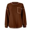 Women's Long Sleeve T-Shirt Loose Casual Long Sleeve Sweatshirt With Pockets