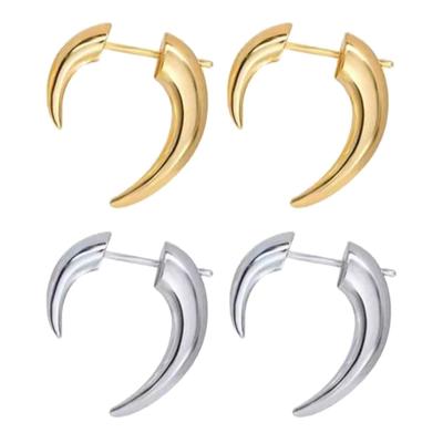 Boho Hoorn Stud Oorbellen Goud Zilver Kleur Maan Punk Oorbellen voor Vrouwen Feest Sieraden Accessoire Unieke Wolfstand Oorbellen