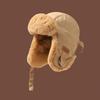 Unisex Winter Warm Fleece-Lined Aviator Hat With Ear Protection Short Brim Foldable Beanie Cold Weather