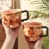 Retro Apple Bear Ceramic Cup High Value Artistic Sense Mug Boys and Girls Office Coffee Breakfast Cup