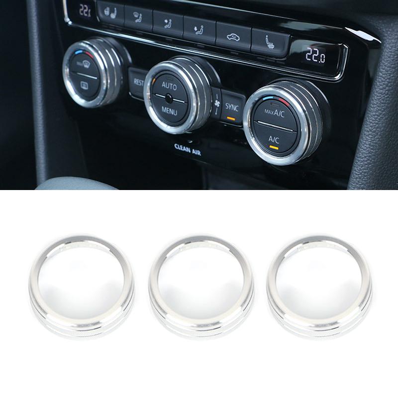 Auto Car AC Control Ring Trim Cover Car Interior Accessories For VW Tiguan Atlas T-roc Ateca FR Passat B8 Variant 2017-2019