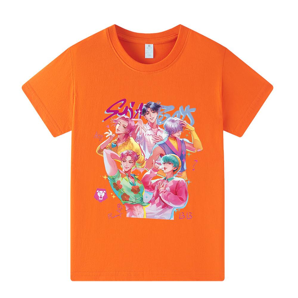 A1207 Kids Boys Girls Sajaboys Kpop Rumi Zoey Mira Print Short Sleeves T-shirt
