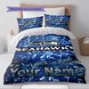 Name Custom Seattle Seahawks Logo Pattern Bedding Set Quilt Cover Pillowcase Home Decor Gift (1 * duvet cover + 2 * pillowcase, without core)