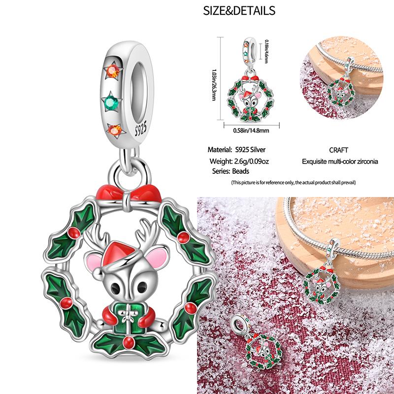 Copper Metal Christmas Series Sock Snowman Elk Bell Pendant Bead Component Compatible With Authentic Original Bracelet High Quality Fine Jewelry