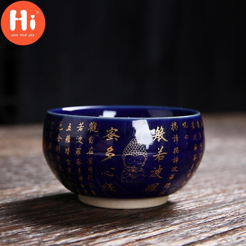 Hi Keramické srdce Sutra šálek na čaj Porcelain Leaf Master šálek na čaj Zen Buddha Kancelářský hrnek na vodu Domácí dekorace Nádobí na pití