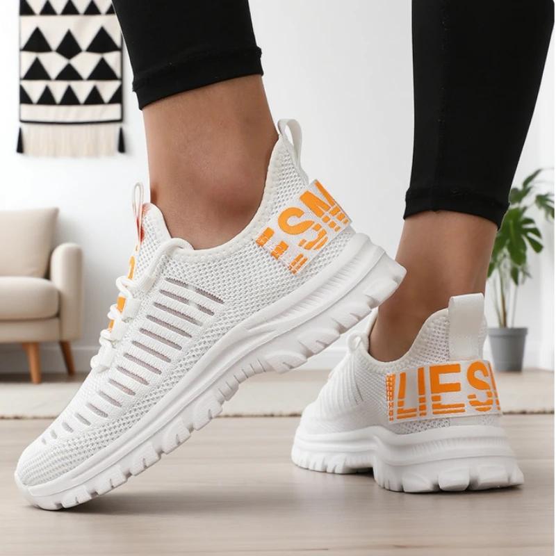 Promotional Women'S Shoes Lightweight Breathable Mesh Outdoor Sneakers Quick Drying Fitness Tennis Training Lace Up Women Shoes