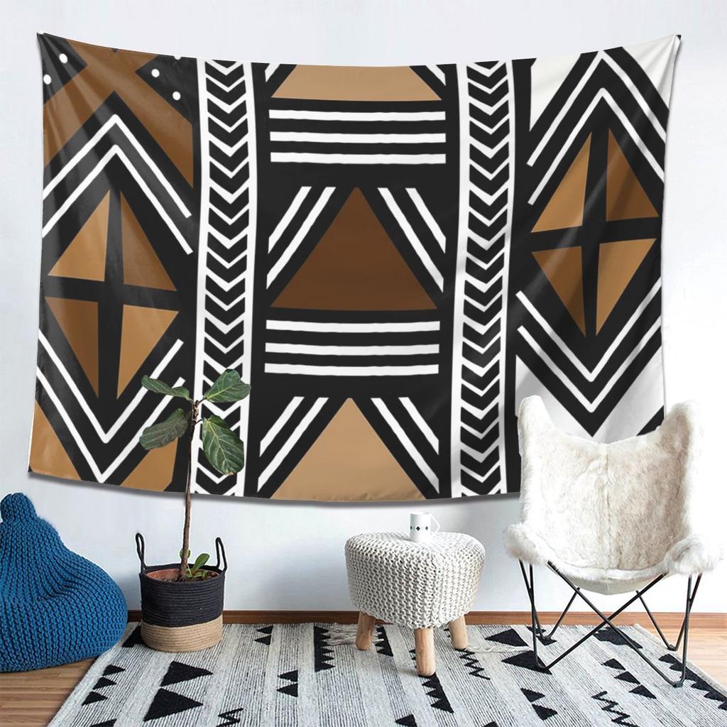 African Bogolan Tapestry Wall Hanging Aesthetic Home Decor Tapestries for Dorm Room
