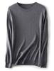 Women's Solid Color Wool Pullover Sweater - Round Neck, Long Sleeve, Versatile Base Layer Knitwear