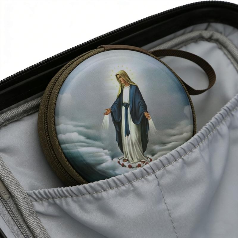 Catholic Rosary Pouch Religious Jewelry Storage Box Coin Purses Rosary Prayer Bag Religious Jewelry Storage Box Gift