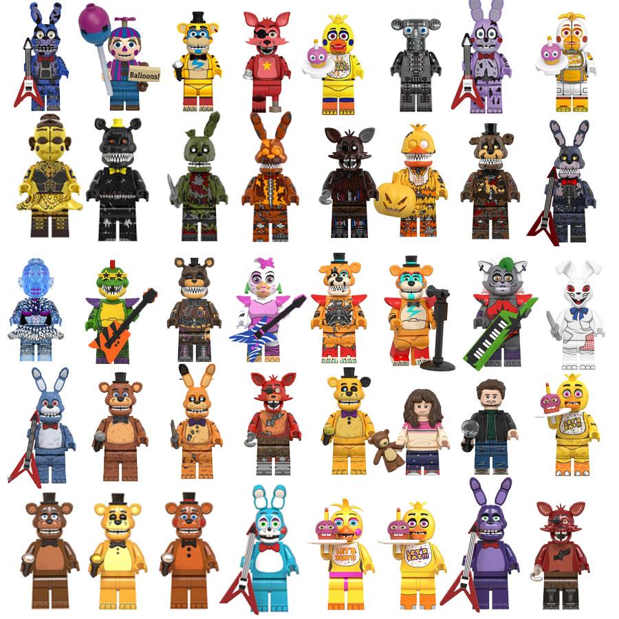 NUEVO Juego FNAF Nights Figura Mini Figuras Bloques de Construcción Esqueleto Juguetes de Terror regalo juguetes para niños molde rey