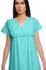 Moomaya Solid Short Sleeve Nightdress For Ladies Button Placket Nightwear