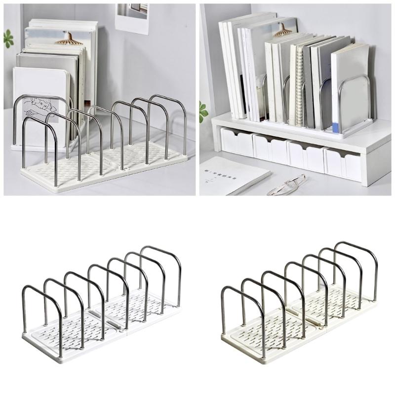 Desk File Sorter Organizers Rack 6 Section Book End Desktop Bookshelf Space Saving Bookend Magazine Stand 37x145x135mm