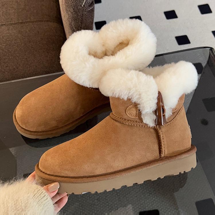 Cotton-padded Shoes Snow Boots Female Winter Short Boots Female Cotton Shoes Casual Comfortable Fashion Non-slip Warmth Thickening