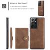 For Samsung Galaxy S21 Ultra 5G Case JEEHOOD J01 Retro Leather Phone Back Cover with Detachable Magnetic Card Holder