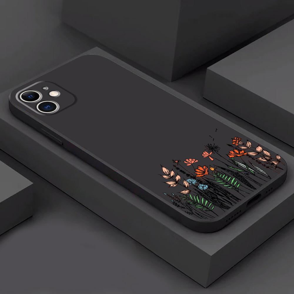 Schmetterlingsblumen-Kunst-Hülle für Google Pixel 7 Pro 7a 8 Pro 6a 6 Pro Schwarz Weiche Hülle