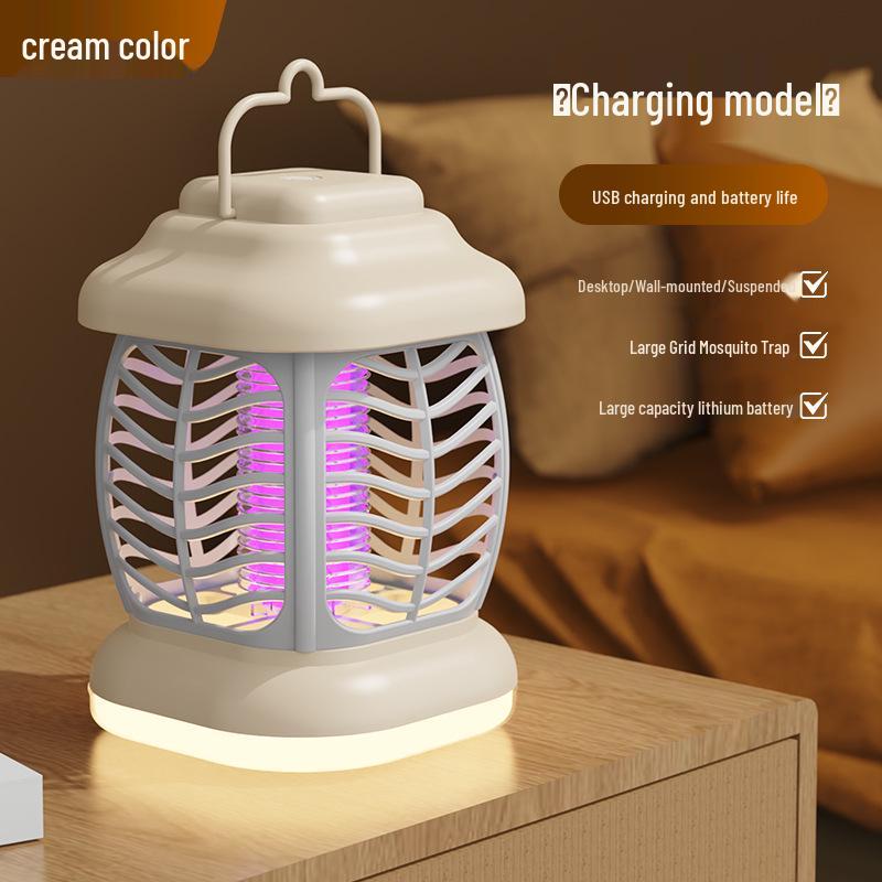 USB Rechargeable Mosquito Killer Lamp: Wall-Mounted or Portable, Indoor & Outdoor Use, Purple Light Repellent.