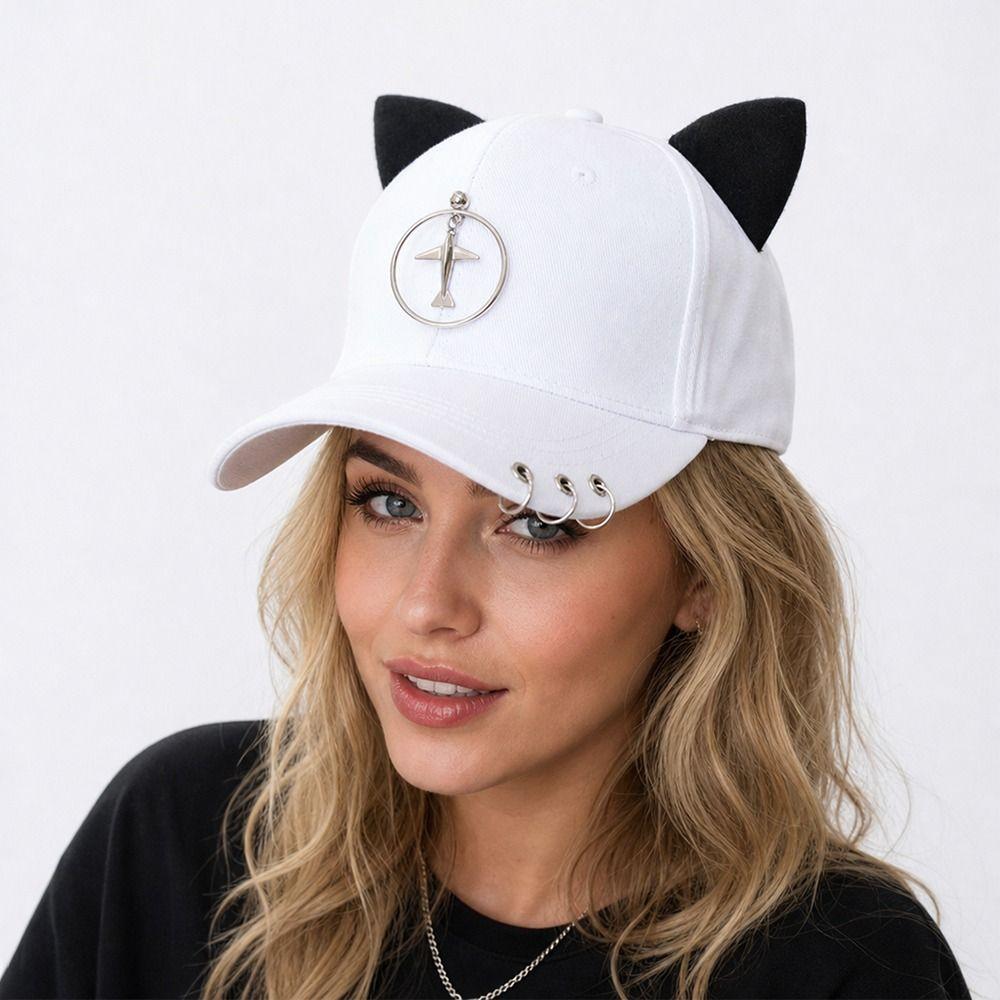 Metal Rings Baseball Caps Cotton Dad Hat Creative Hip Hop Cap Four Seasons
