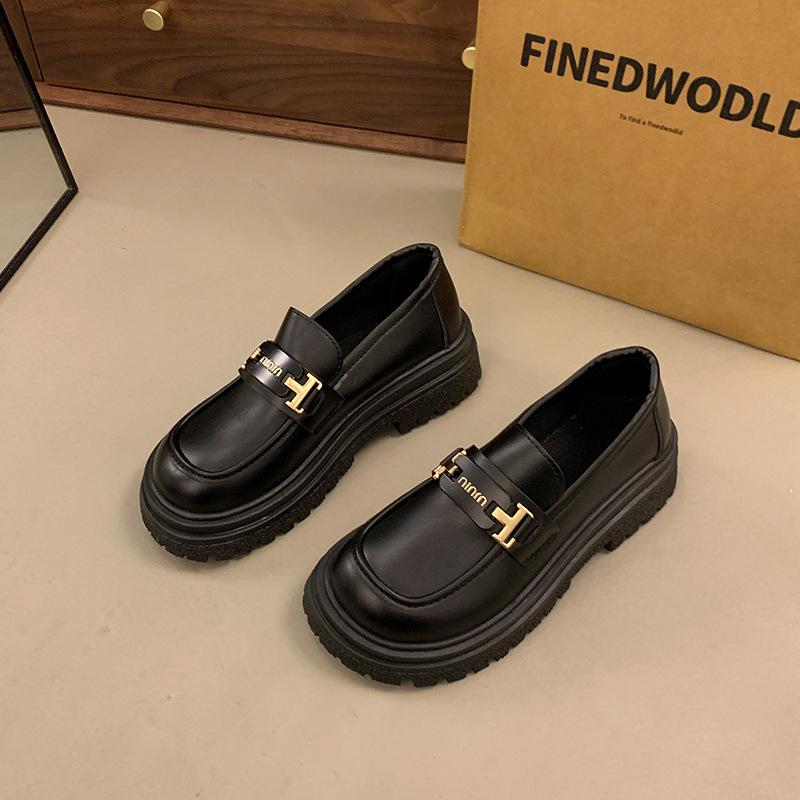 2025 new Mary Jane platform British small leather shoes loafers women's casual fashion versatile soft-soled single shoes