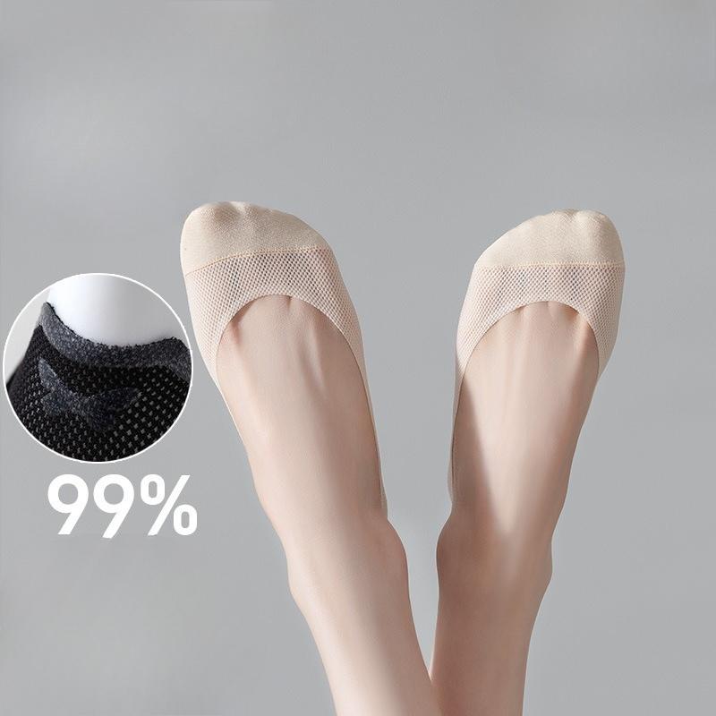 Summer Thin Anti-slip, Non-dropping Heel Sock for Women, Short Socks, High Heels, Summer Ice Silk, Shallow Mouth, Invisible Socks