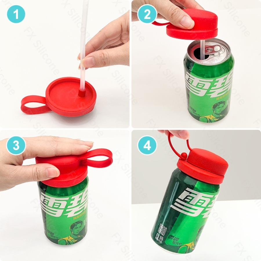 New Silicone Can Cover Leak Proof Dustproof Seal Lid for Soda Coke Straws Reusable Soft Drink Accessories