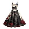 Women's Fashion Casual Sleeveless Round Neck Halloween Print Dress for Party and Daily Wear