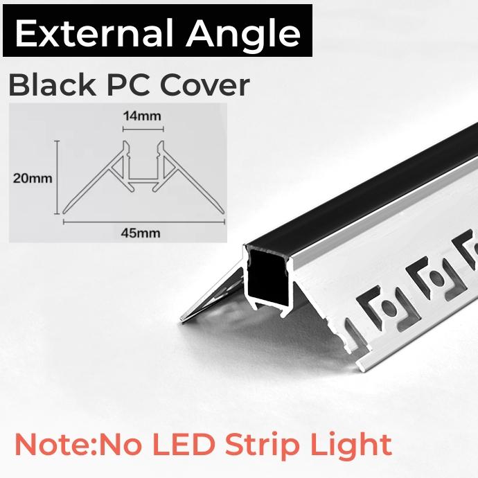 0.5m/1m Embedded Frameless LED Aluminum Profile Ceiling Backlight Channel Black Diffuser Floor Wall Decor Linear Bar Strip Light