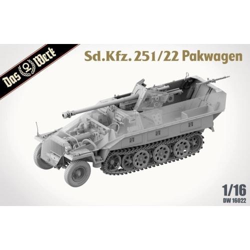 Das Werk 1/16 Scale German Armored Personnel Carrier Sd.Kfz.251/22 Ausf.D Pakwagen 2-in-1 Plastic Model Kit USCDW16022