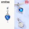 Charm Copper Blue Heart Gemstone Sword Pendant Fits Charm Plata Genuine Bracelets Bead Women Jewelry Crafting DoItYourself