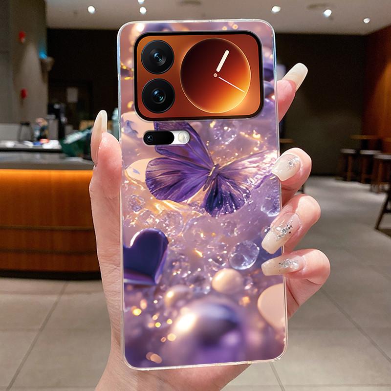 Casing For Xiaomi 17 Pro Max Mi 17 Pro Mi17 17Pro Phone Case Luxury Fashion Butterfly Flower Clear Soft TPU Silicone Back Cover