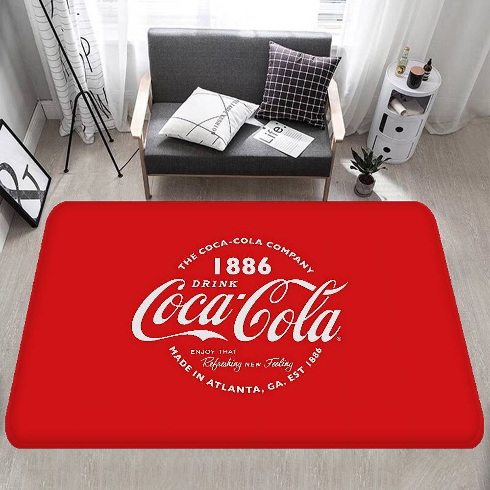 C-Coca C-cola Vintage Logo Rohožka Omyvatelná Protiskluzová Rohožka do Obývacího Pokojového Prostoru u Pohovky a Křesel Kuchyňská Rohožka Před Dveřmi Koberec