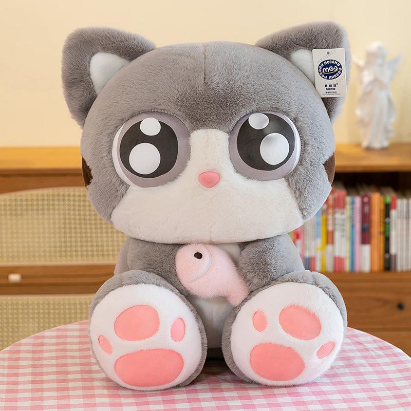 

Милая плюшевая игрушка милый питомец свинка с большими глазами, детская подушка для комфорта, украшения для офиса для девочек, кошка, кубический автомат 23cm【0.14kg】