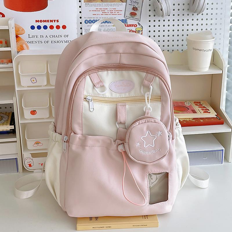 College Junior high school student schoolbag Japanese high school student contrasting color large capacity backpack cute little fresh girl backpack