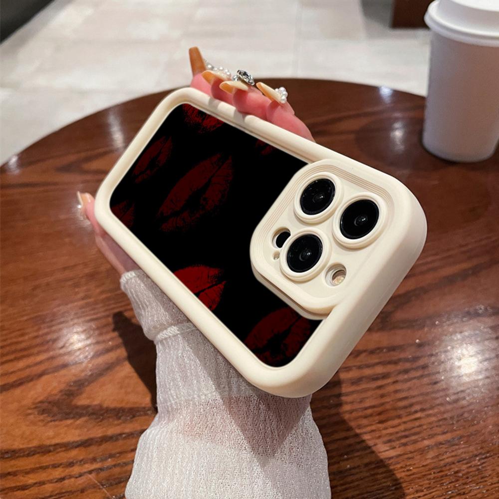 LZ23 Lips Kiss Heart Design Art Silicone Phone Case for Samsung A15 A35 S24 S23 Ultra S22 S21 S20 FE A05 A06 A54 A55 A53 A14 M15 Shockproof Back Cover