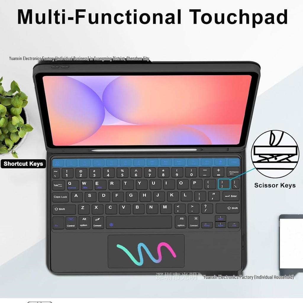 iPad Air 11/13 Protective Leather Case with Bluetooth Keyboard & Touch Pen