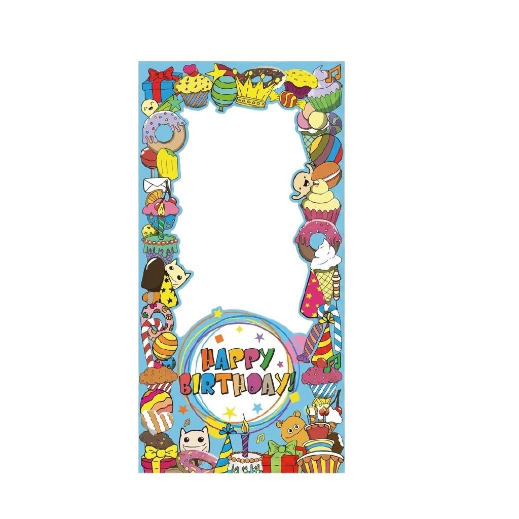 

Birthday Party Photo Booth Frame Prop with Balloon and Gift Design for Celebration and Event Decoration Suitable for Indoor and Outdoor Use One Size