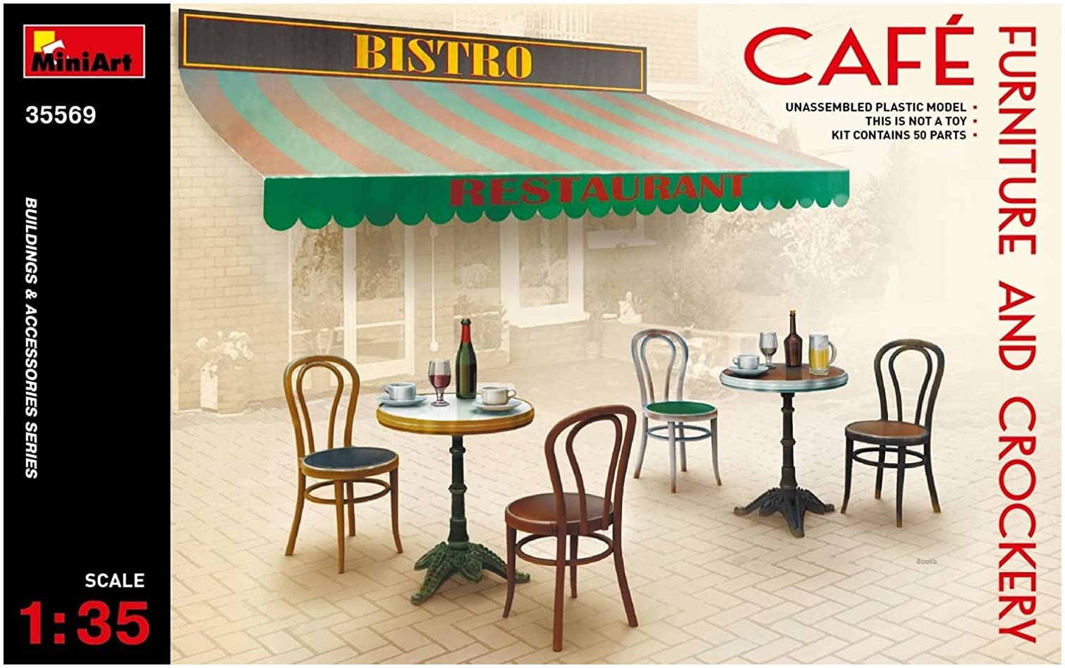 

Miniart Table with Chairs and Pottery Plastic Model MA35569 1/35 Café