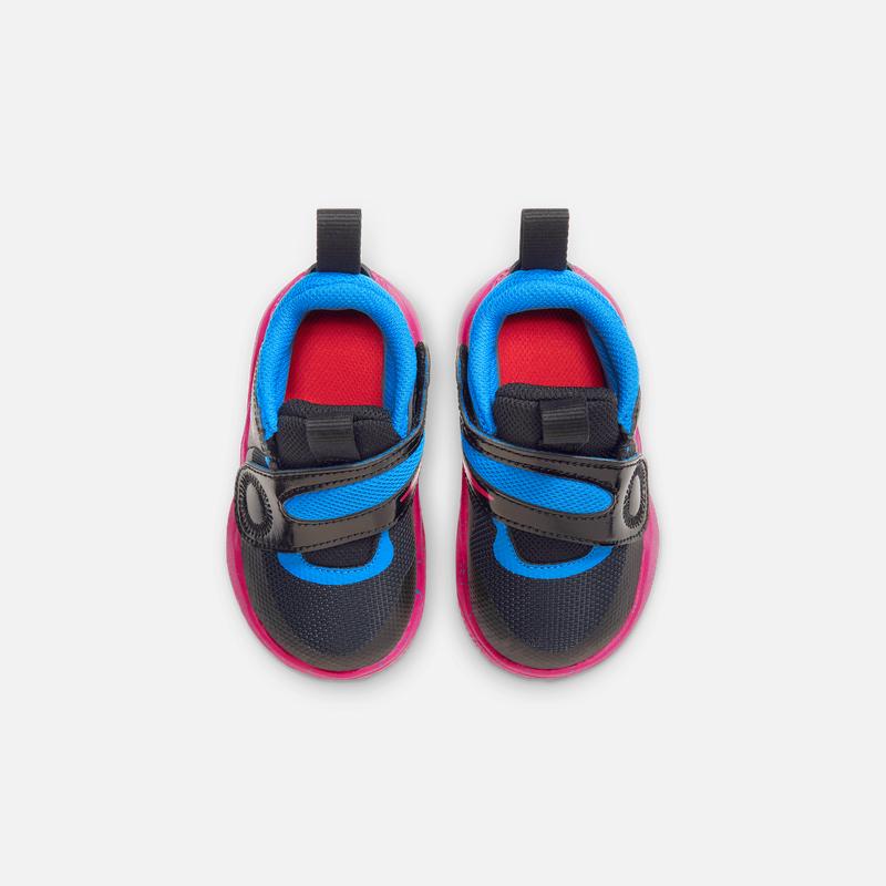 Nike Team Hustle D 11 Synthetic Leather Comfortable Versatile Shock Absorbing Durable Low Top Walking Shoes Baby Shoes Black Purple FB7573-001