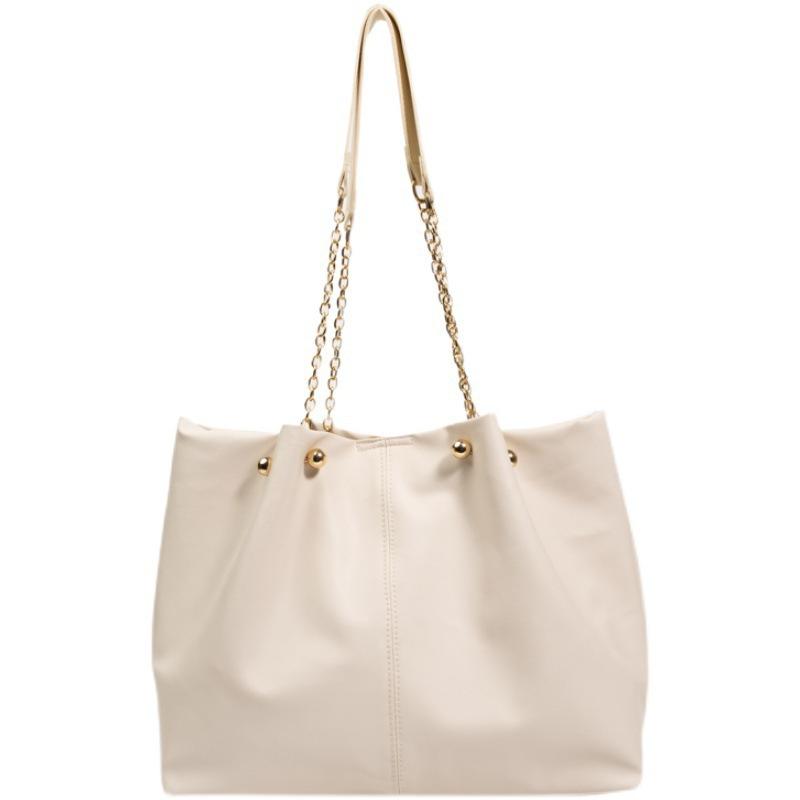 

Мягкая кожаная сумка-тоут большой вместимости, нишевая и элитная, студенческая ручная сумка и сумка через плечо для занятий