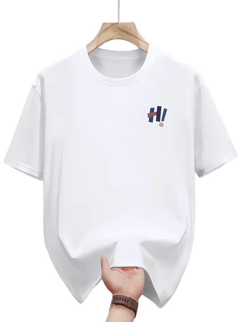 Mens summer fashion casual and loose trendy brand niche and versatile roundneck shortsleeved Tshirt