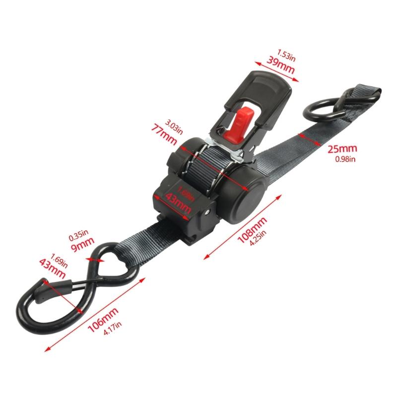 Pack Of 1 Black Aluminum Track Tie Down System With 2000LB Capacity Ratchet Straps For Cargo Transport In Vehicles