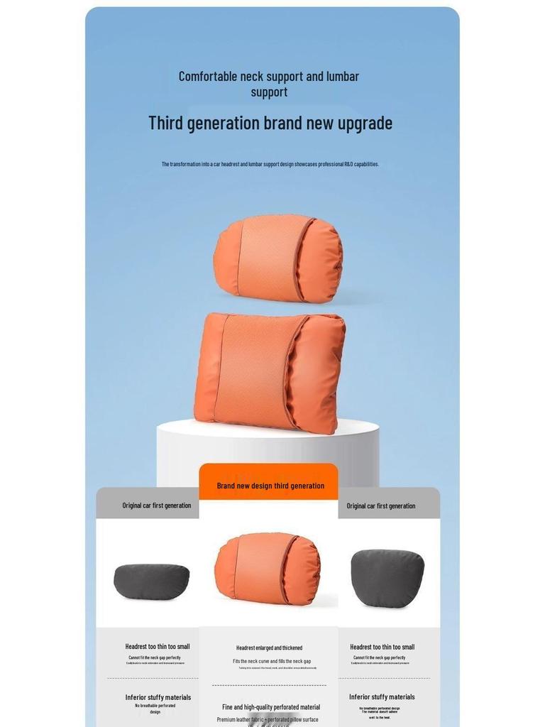 Univerzální prodyšný polštář pro oporu hlavy, krku a beder pro ideální L6L7L8L9 - Celoroční doplněk do interiéru vozu