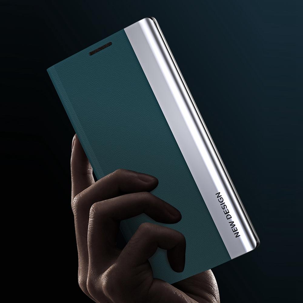

For Xiaomi Poco M4 Pro 4G Electroplating PU Leather Phone Case with Foldable Stand Sapphire