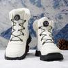 Large Size High-top Mens Cotton Shoes Snow Boots Keep Warm Plush Lining Breathable Waterproof Fabric Non-slip Soles Safe Shoe