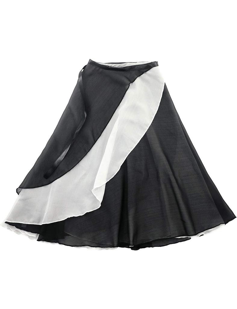 Daydance Ballet Long Wrap Skirt for Lace Chiffon for Dance and Fits Heights Black and White Skirt, Adults, Skirt, Lessons, Wear, Performances,